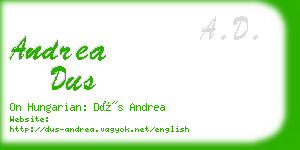 andrea dus business card